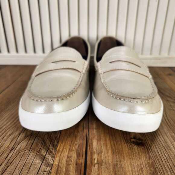 Cole Haan Nantucket Penny Loafers Womens Size 9.5 B Gold Slip On Shoes W11061 - Picture 2 of 9
